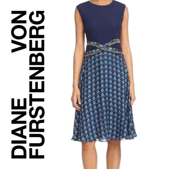 Diane Von Furstenberg Rosalie Midnight Navy Dress - Picture 6 of 13